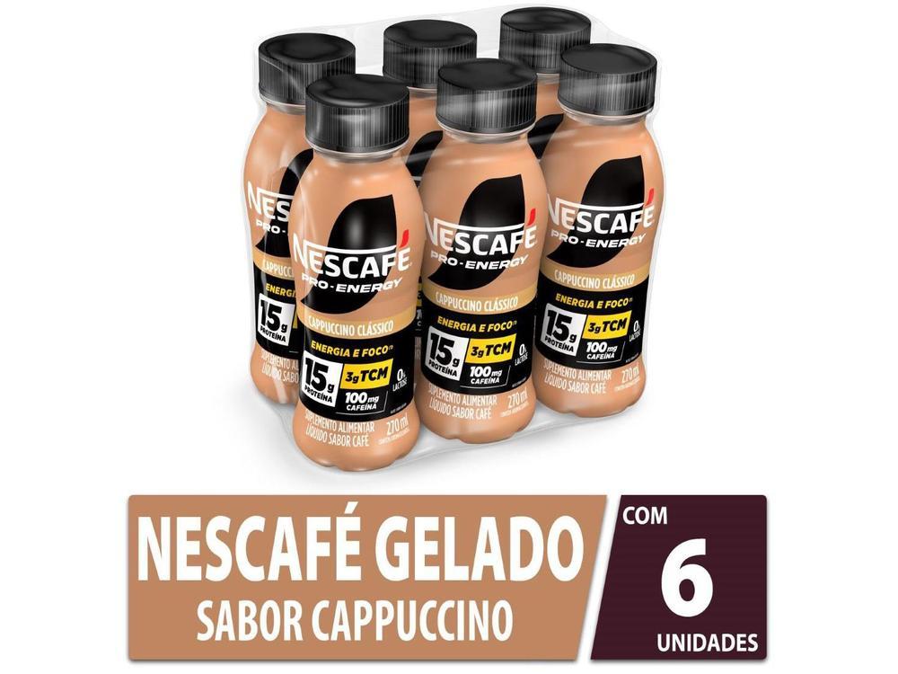 Bebida Lactea com 15g de Proteínas Nescafe Pro-Energy Capuccino Classico 270ml 6 unidades - 2