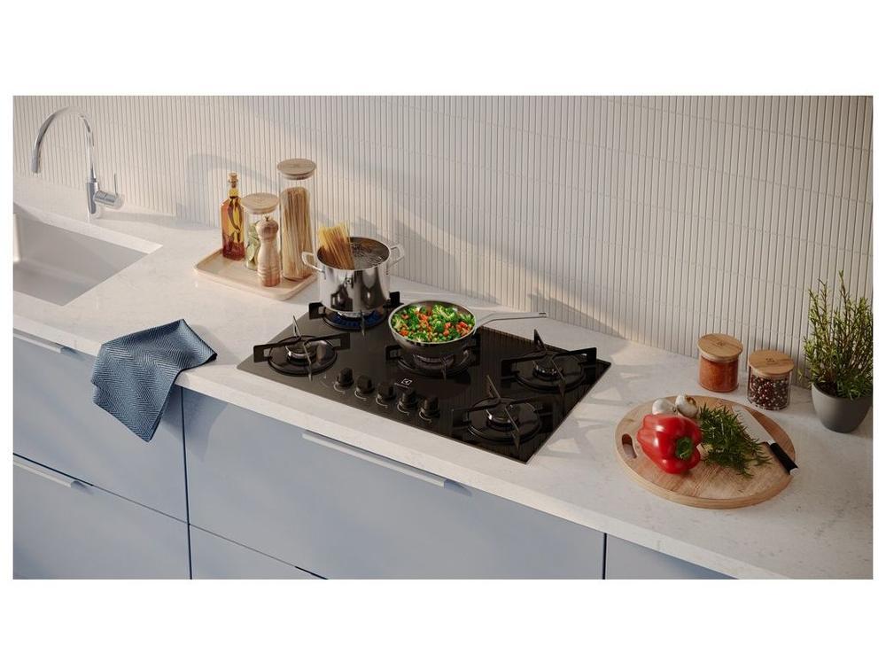 Cooktop 5 Bocas GLP Electrolux Preto Acendimento Automático Efficient KE5GT - 3