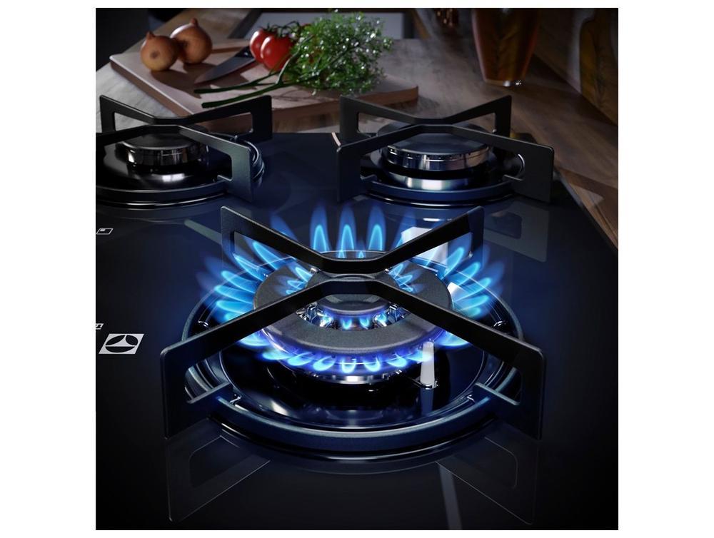 Cooktop 5 Bocas GLP Electrolux Preto Acendimento Automático Efficient KE5GT - 4