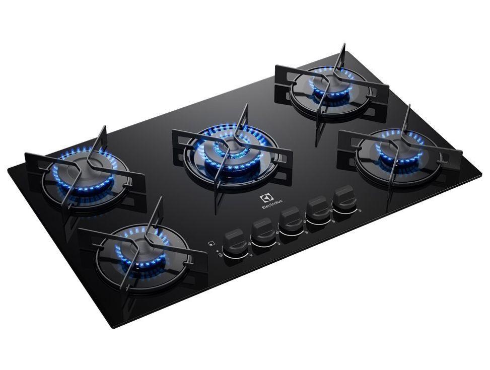 Cooktop 5 Bocas GLP Electrolux Preto Acendimento Automático Efficient KE5GT - 5