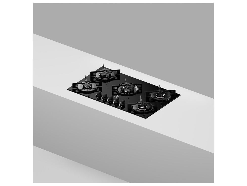 Cooktop 5 Bocas GLP Electrolux Preto Acendimento Automático Efficient KE5GT - 6