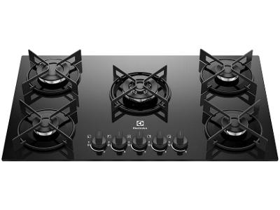 Cooktop 5 Bocas GLP Electrolux Preto Acendimento Automático Efficient KE5GT