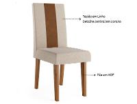 Mesa de Jantar 4 Cadeiras 4 Lugares Retangular Mel Bronze e Off White Viero Móveis Vigo - 3