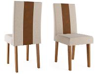 Mesa de Jantar 4 Cadeiras 4 Lugares Retangular Mel Bronze e Off White Viero Móveis Vigo - 7