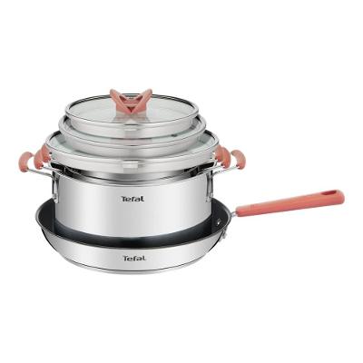 Jogo de Panelas Tefal Inox Fundo Triplo 4 Peças Opti'Space