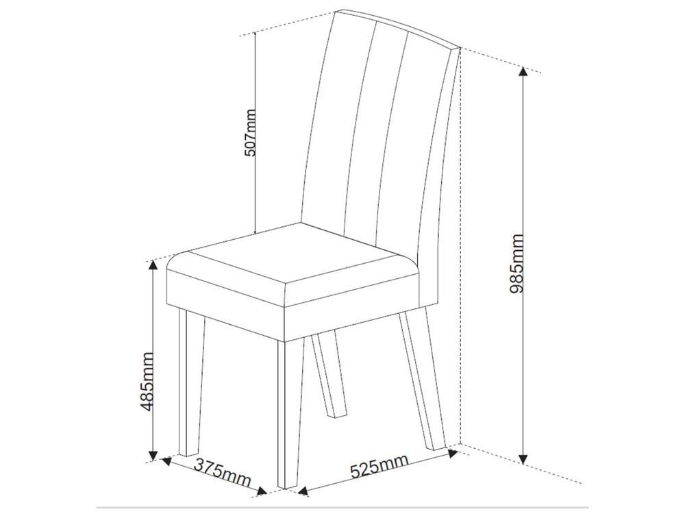 Mesa de Jantar 6 Cadeiras 6 Lugares Retangular Mel Bronze e Off White Viero Móveis Vigo - 5