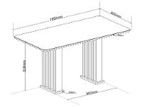 Mesa de Jantar 6 Cadeiras 6 Lugares Retangular Mel Bronze e Off White Viero Móveis Vigo