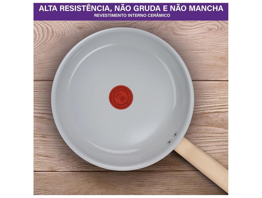 Jogo de Panelas Rochedo de Alumínio Vanilla Fundo Triplo 5 Peças Ceramic Light Sand - 5