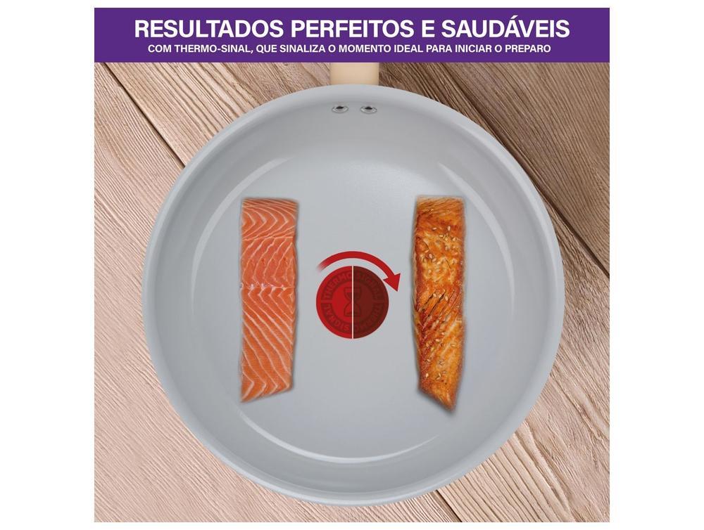 Jogo de Panelas Rochedo de Alumínio Vanilla Fundo Triplo 5 Peças Ceramic Light Sand - 6