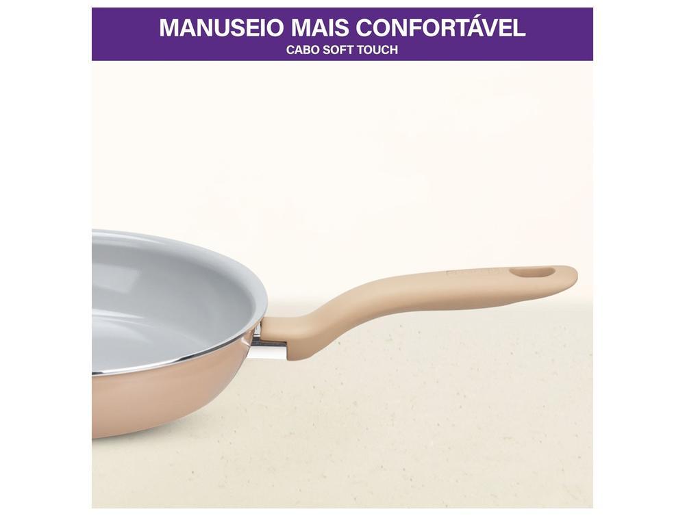Jogo de Panelas Rochedo de Alumínio Vanilla Fundo Triplo 5 Peças Ceramic Light Sand - 9