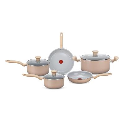 Jogo de Panelas Rochedo de Alumínio Vanilla 5 Peças Ceramic Light Sand