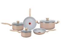 Jogo de Panelas Rochedo de Alumínio Vanilla Fundo Triplo 5 Peças Ceramic Light Sand - 1