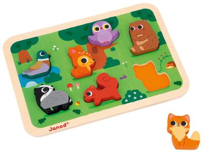 Brinquedo de Empilhar Animais da Floresta Encaixa 