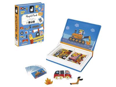 Livro Infantil Veículos Janod Magnético com Cartões
