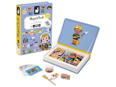 Livro Infantil Profissões Janod Magnético com Cartões