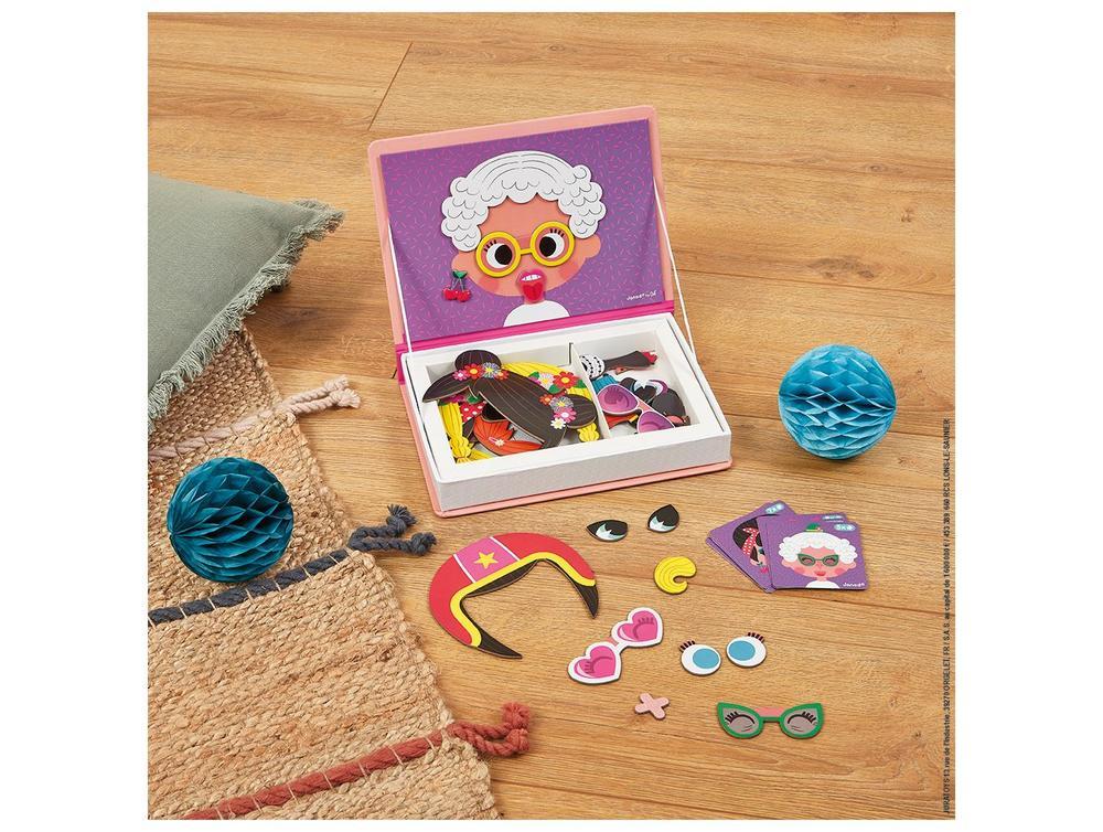 Livro Crazy Faces Acessórios Janod Magnético com Cartões - 2