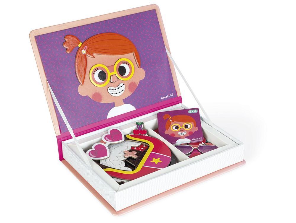 Livro Crazy Faces Acessórios Janod Magnético com Cartões - 6