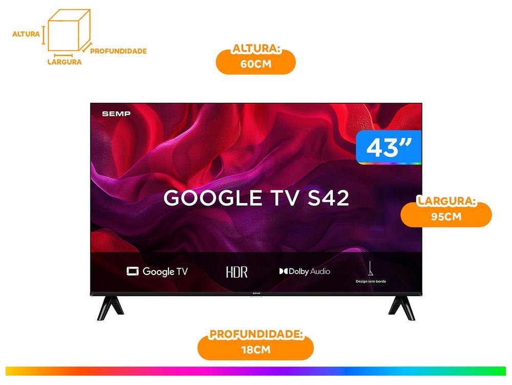 Smart TV 43" Full HD LED Semp S42 Google TV 2 HDMI - 6