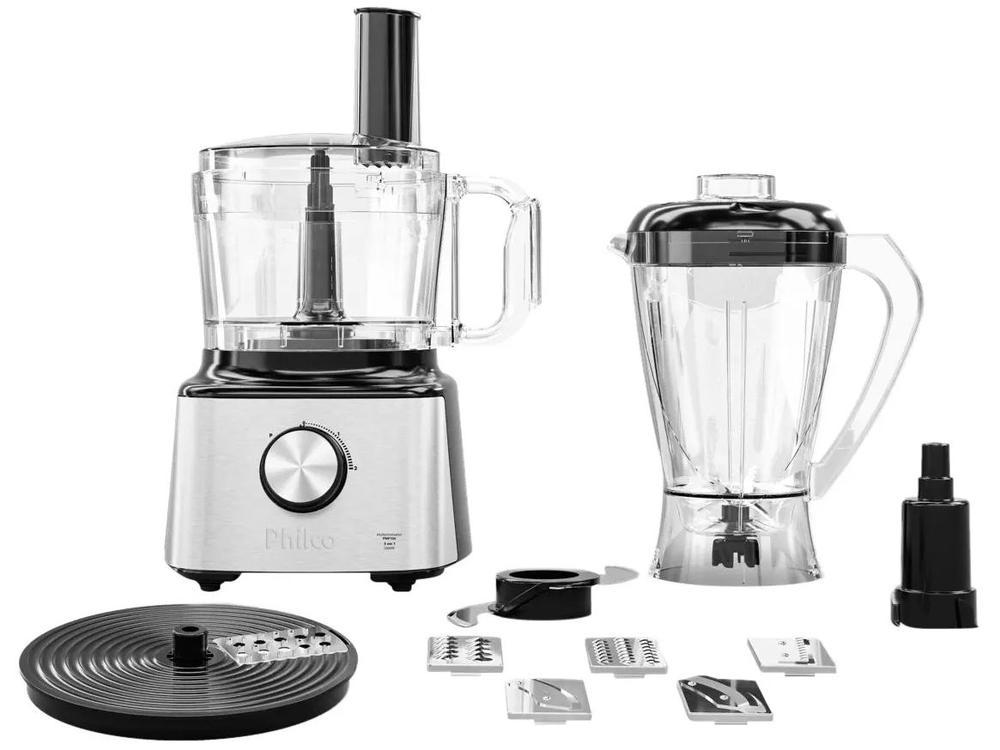 Multi Processador de Alimentos Philco 1000W Preto e Prata PMP10A 5 em 1 103301060 - 1