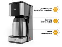 Cafeteira Elétrica Philco PCF40D Jarra Inox 40 Xícaras Preta 53901082 - 2