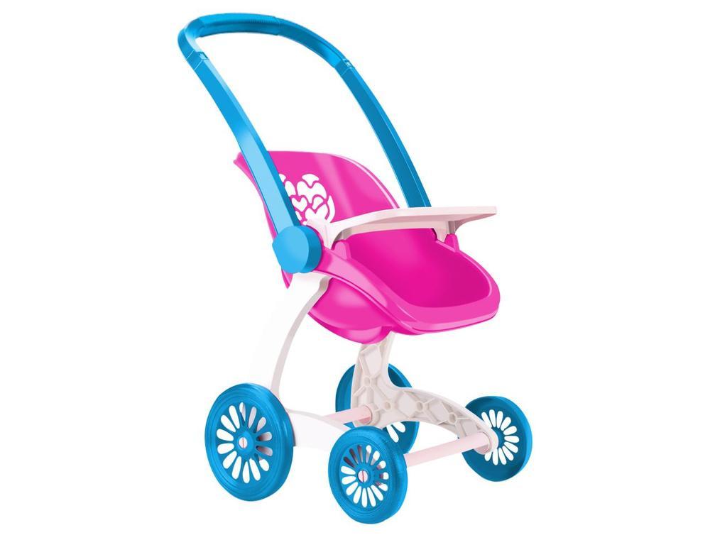 Carrinho para Boneca Confort Baby Rosa e Azul  - 1