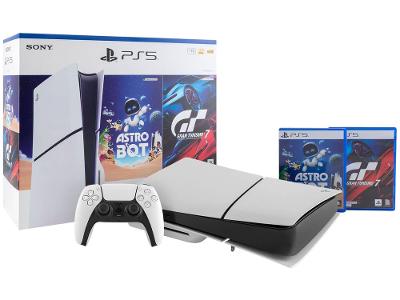 PlayStation 5 Disk 2025 1TB 1 Controle Branco Sony com 2 Jogos
