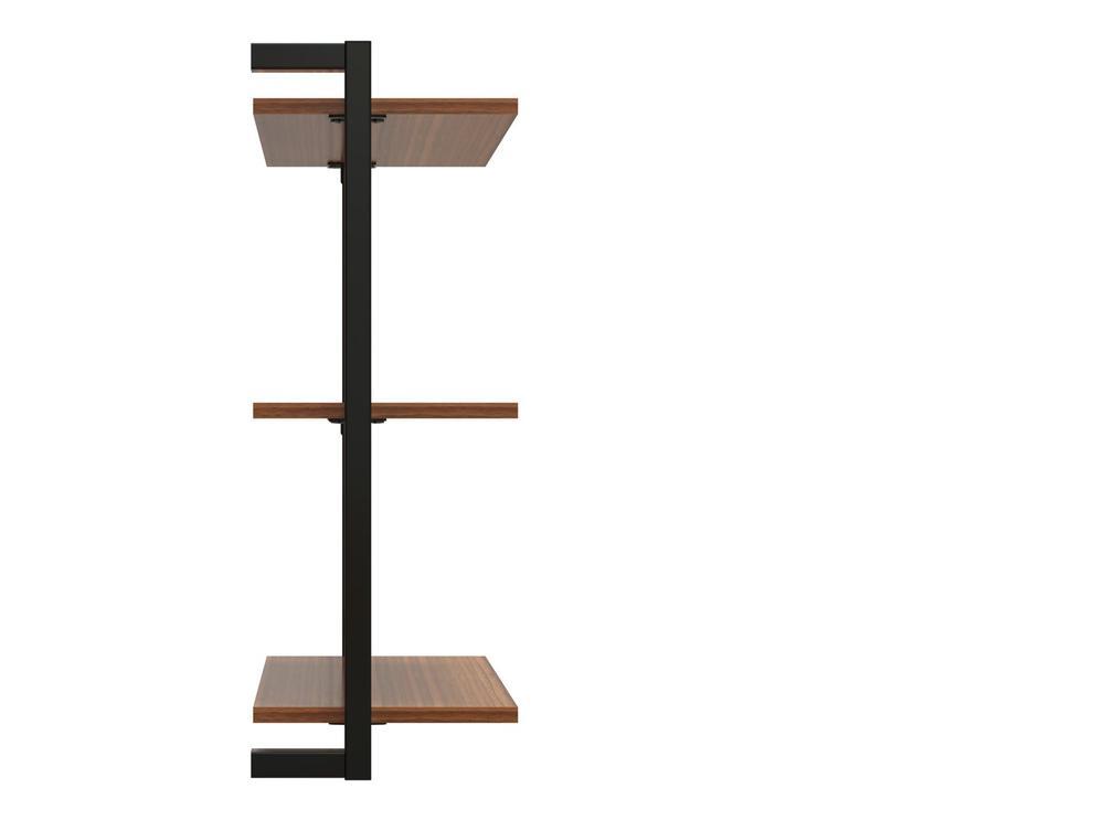 Prateleira Suspensa MDP Amadeirado e Preto D7 Home D-7002 60x55cm - 4