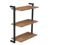 Prateleira Suspensa MDP Amadeirado e Preto D7 Home D-7002 60x55cm - 1