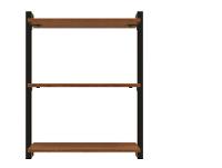 Prateleira Suspensa MDP Amadeirado e Preto D7 Home D-7002 60x55cm - 3