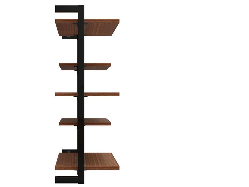 Prateleira Suspensa MDP Amadeirado e Preto D7 Home D-7003 60x50cm - 4