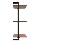 Prateleira Suspensa MDP Amadeirado e Preto D7 Home D-7002 40x55cm - 4