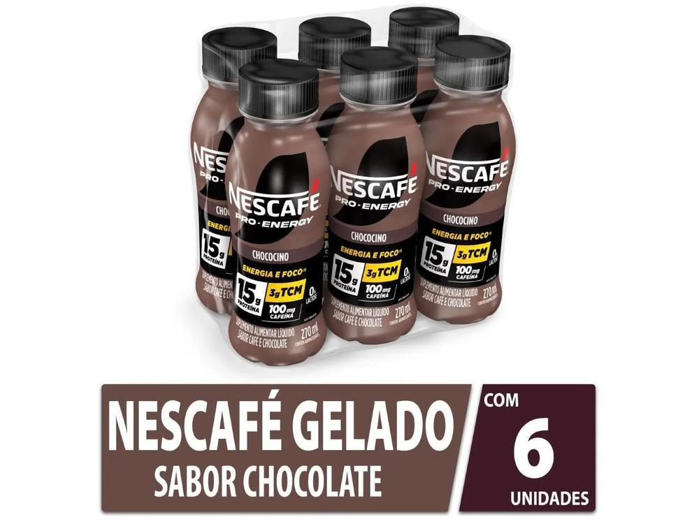 Bebida Lactea com 15g de Proteínas Nescafe Pro-Energy Chococino 270ml 6 unidades - 2