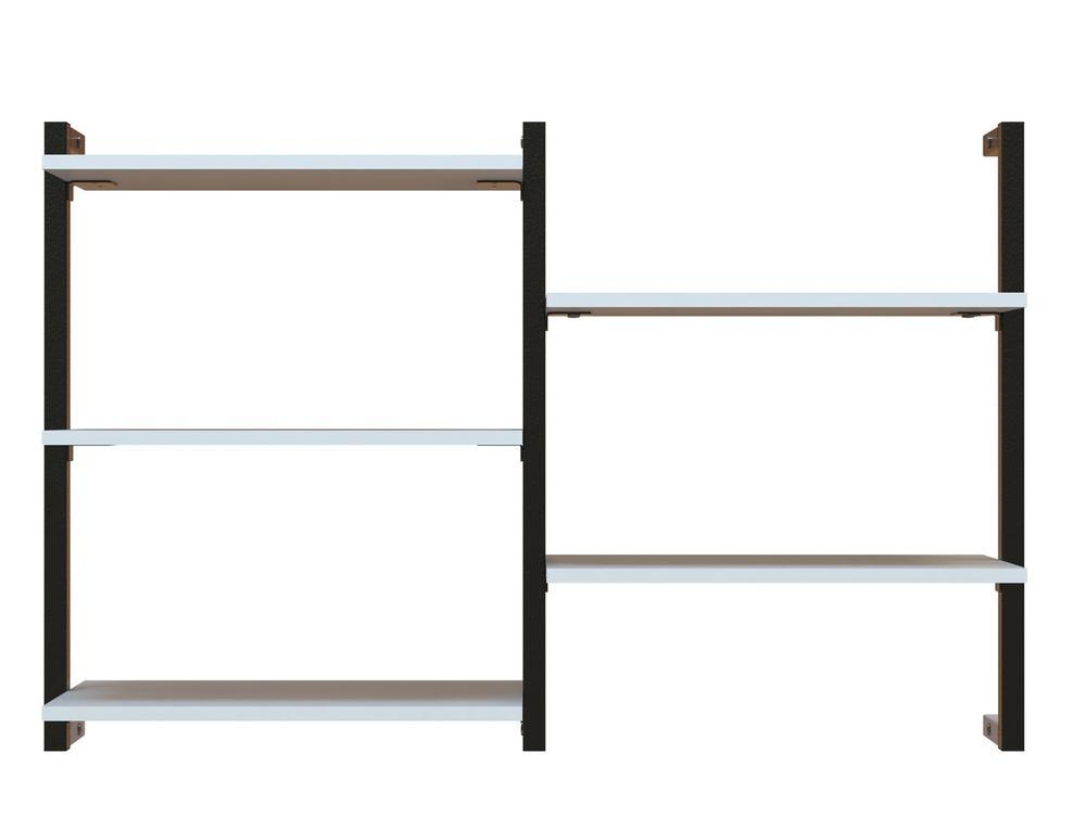 Prateleira Suspensa MDP Branco e Preto D7 Home D-7003 60x50cm - 2