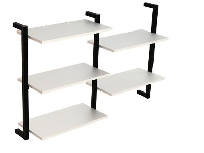 Prateleira Suspensa MDP Branco e Preto D7 Home D-7003 60x50cm