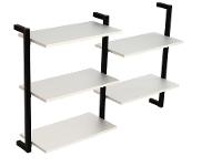 Prateleira Suspensa MDP Branco e Preto D7 Home D-7003 60x50cm - 1