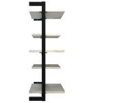 Prateleira Suspensa MDP Branco e Preto D7 Home D-7003 60x50cm - 3