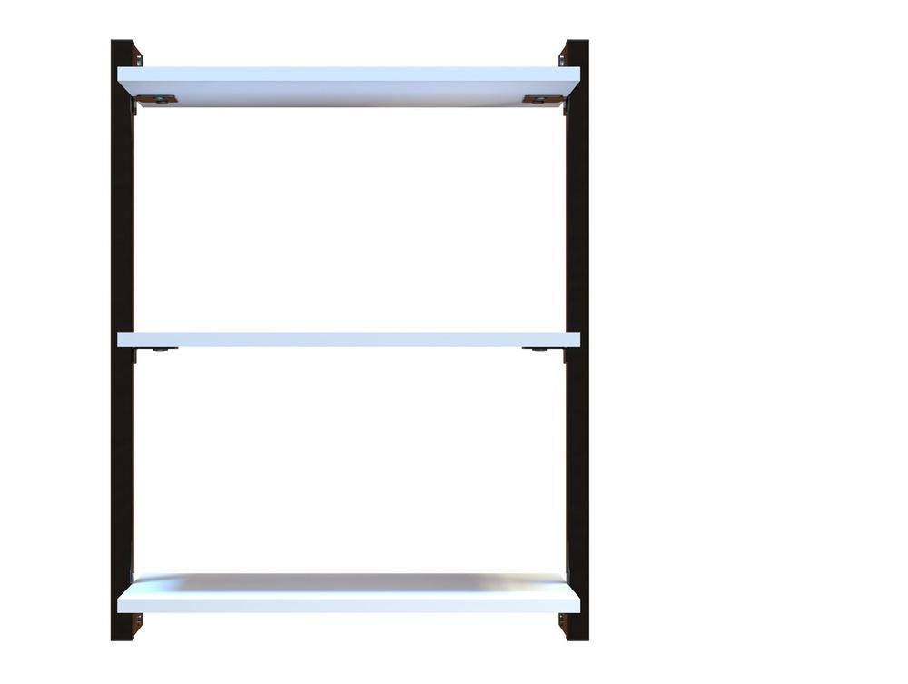 Prateleira Suspensa MDP Branco e Preto D7 Home D-7002 80x55cm - 2