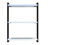 Prateleira Suspensa MDP Branco e Preto D7 Home D-7002 80x55cm - 2