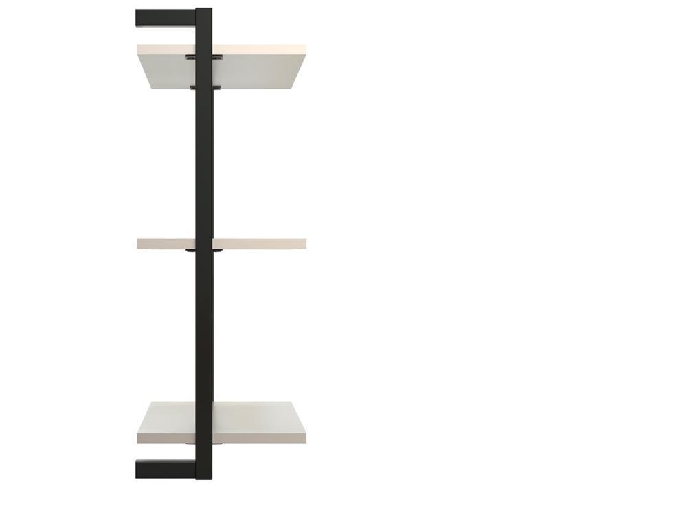 Prateleira Suspensa MDP Branco e Preto D7 Home D-7002 40x55cm - 3