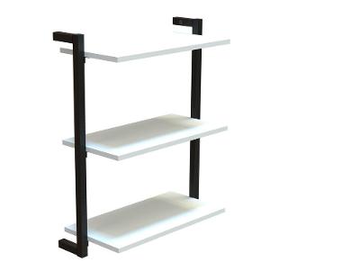 Prateleira Suspensa MDP Branco e Preto D7 Home D-7002 40x55cm