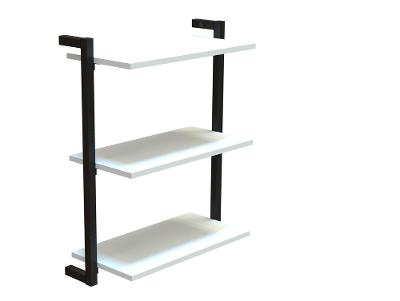 Prateleira Suspensa MDP Branco e Preto D7 Home D-7002 40x55cm