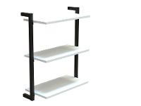 Prateleira Suspensa MDP Branco e Preto D7 Home D-7002 40x55cm - 1