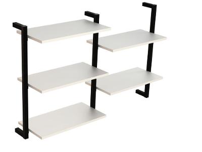 Prateleira Suspensa MDP Branco e Preto D7 Home D-7003 40x50cm