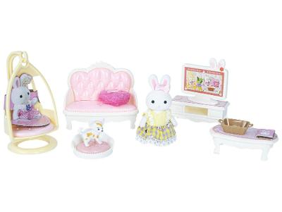 Playset Coelho Lullie Kids Sala de Estar 10 Peças