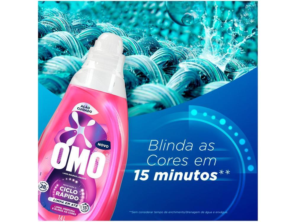 Lava Roupas Líquido Ciclo Rápido OMO Ação Cuidado 1,4L - 7