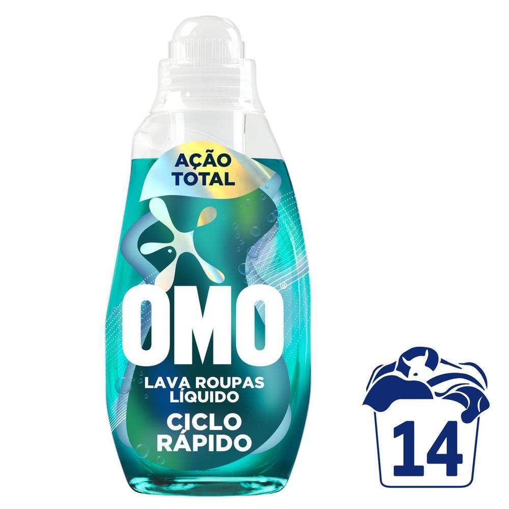 Lava Roupas Líquido Ciclo Rápido OMO Ação Total 750ml - 2