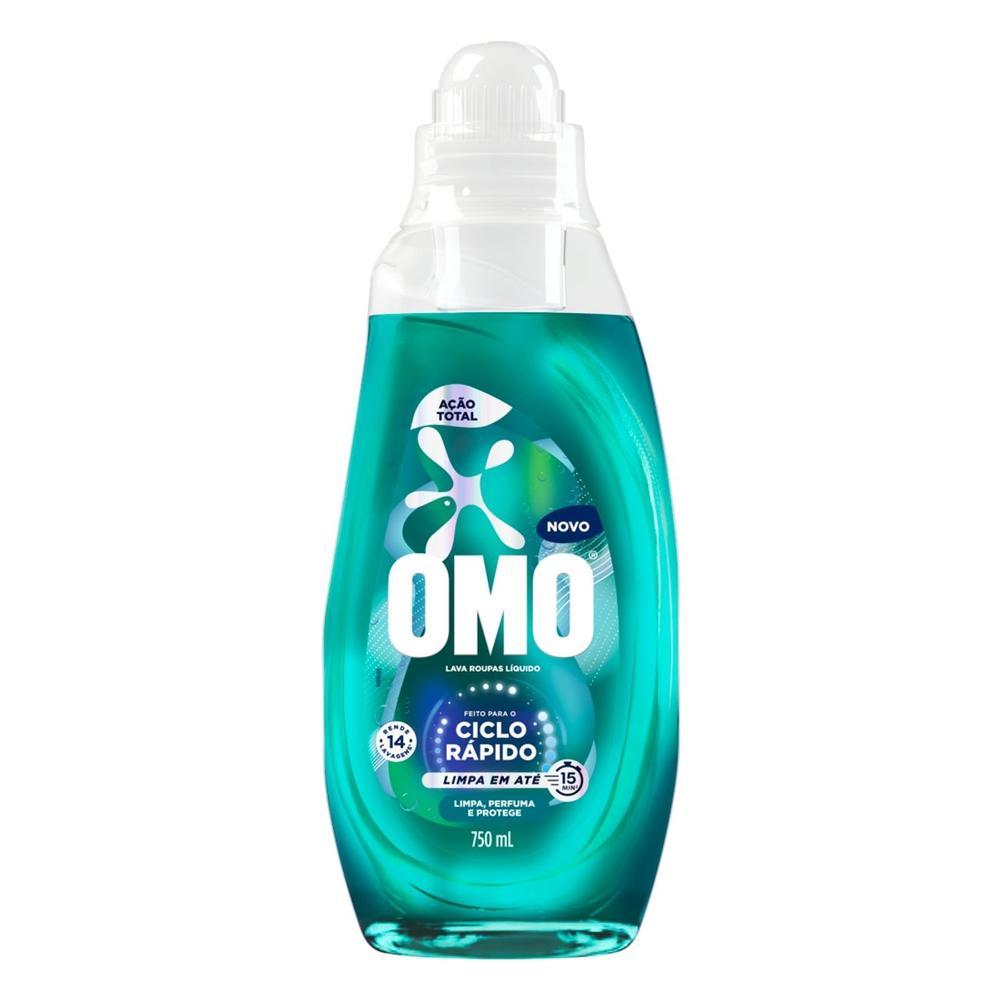 Lava Roupas Líquido Ciclo Rápido OMO Ação Total 750ml - 3
