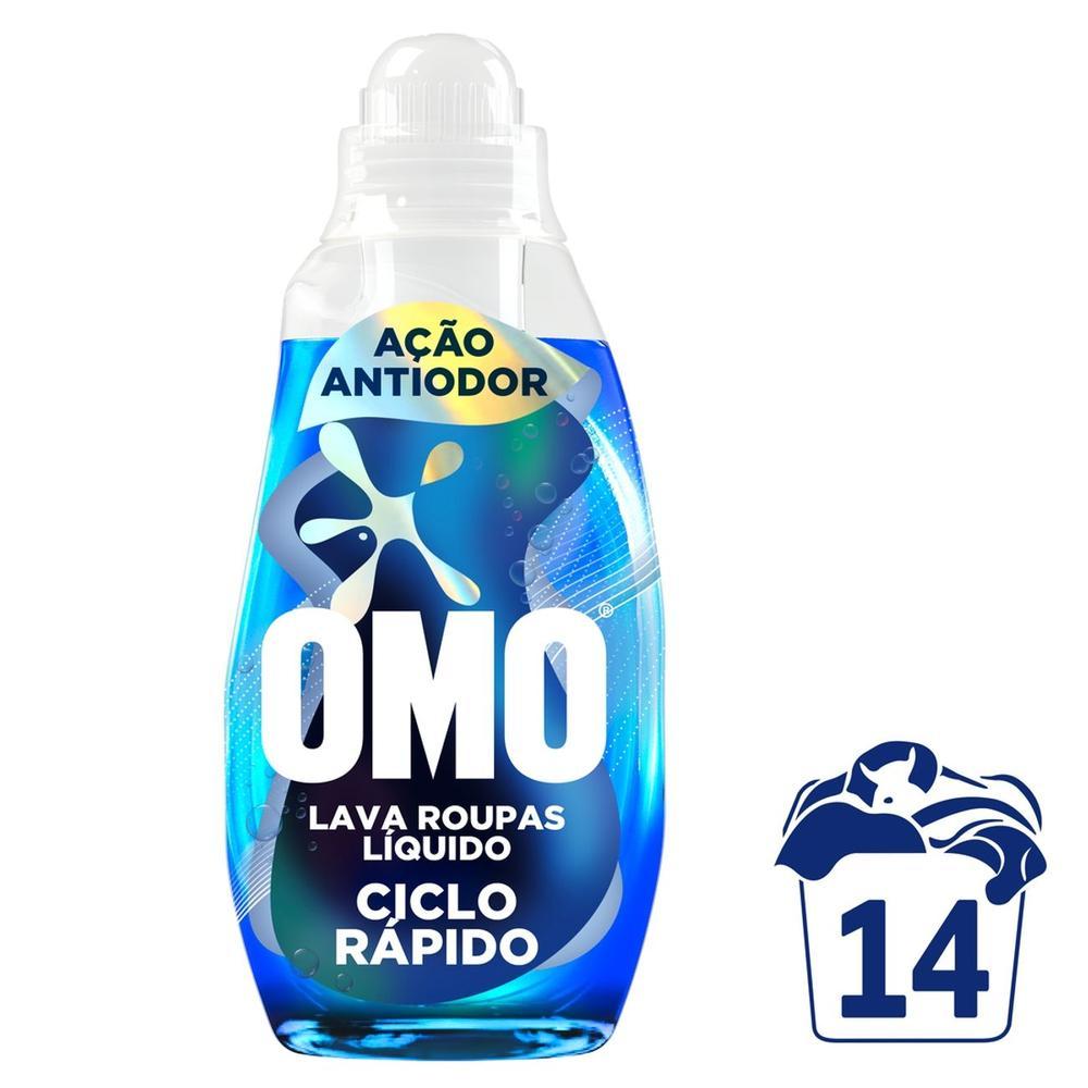 Lava Roupas Líquido Ciclo Rápido OMO Ação Antiodor 750ml - 2