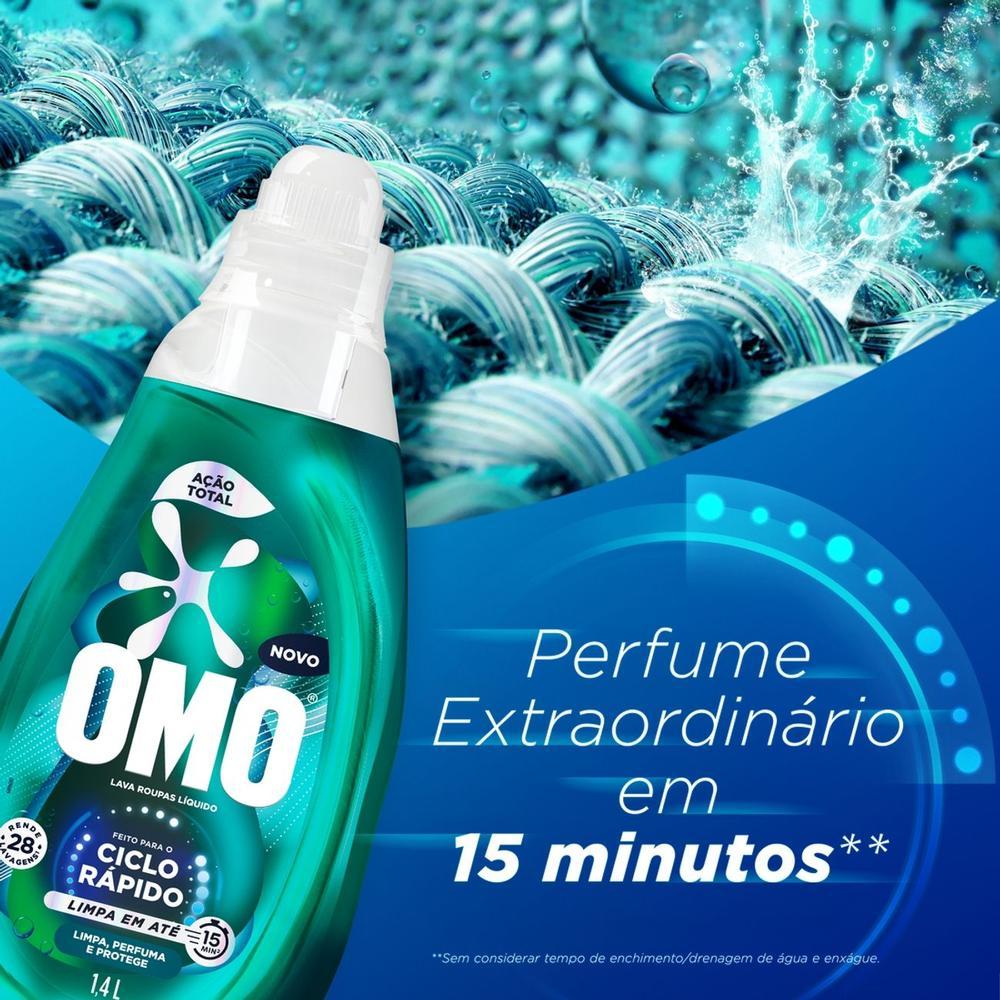 Lava Roupas Líquido Ciclo Rápido OMO Ação Total 1,4L - 8