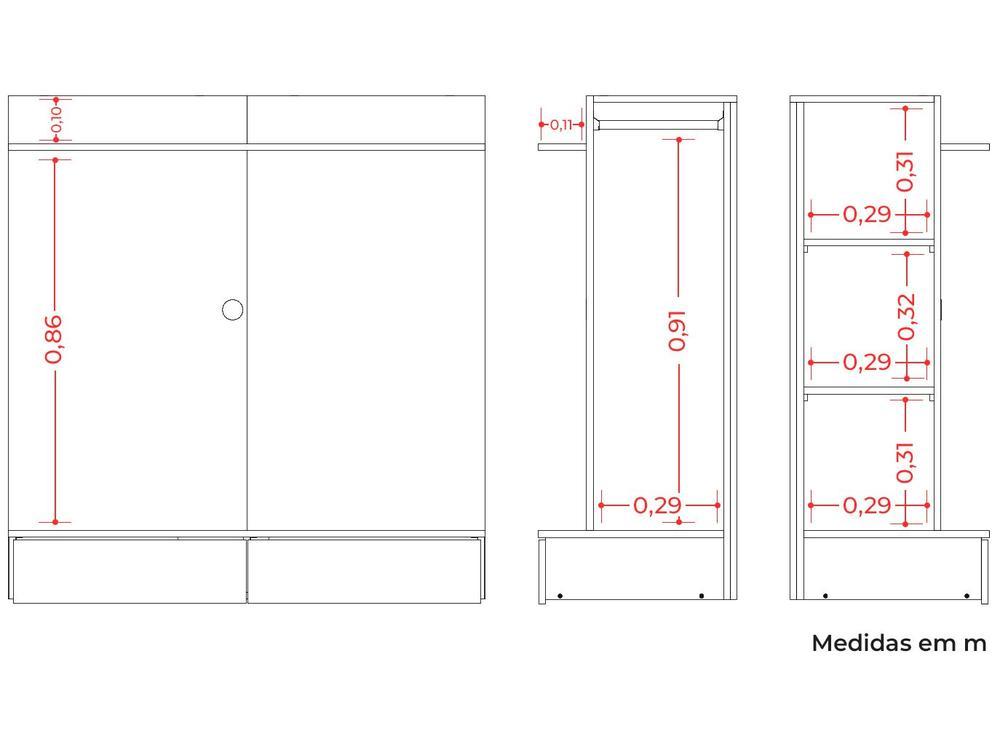 Painel para TV até 42" Móveis Albatroz Wave - 4